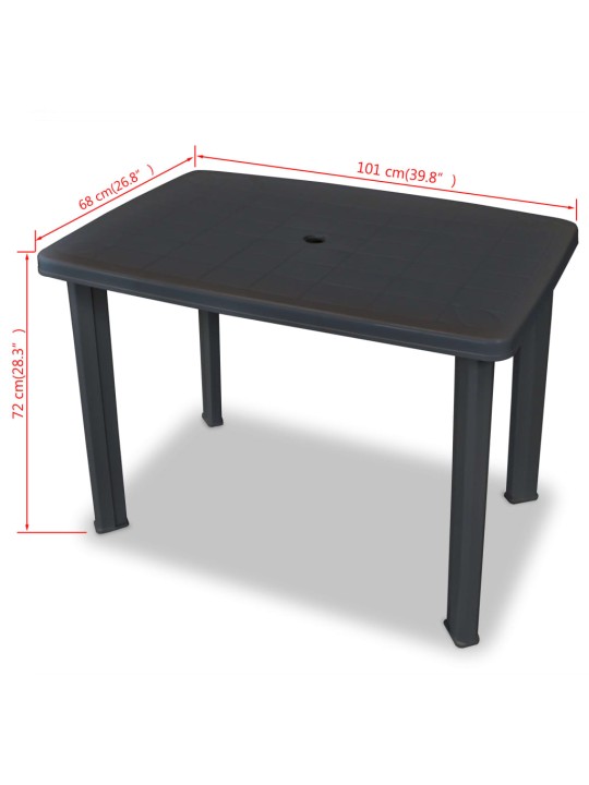 Zahradní stůl antracitový 101 x 68 x 72 cm plast