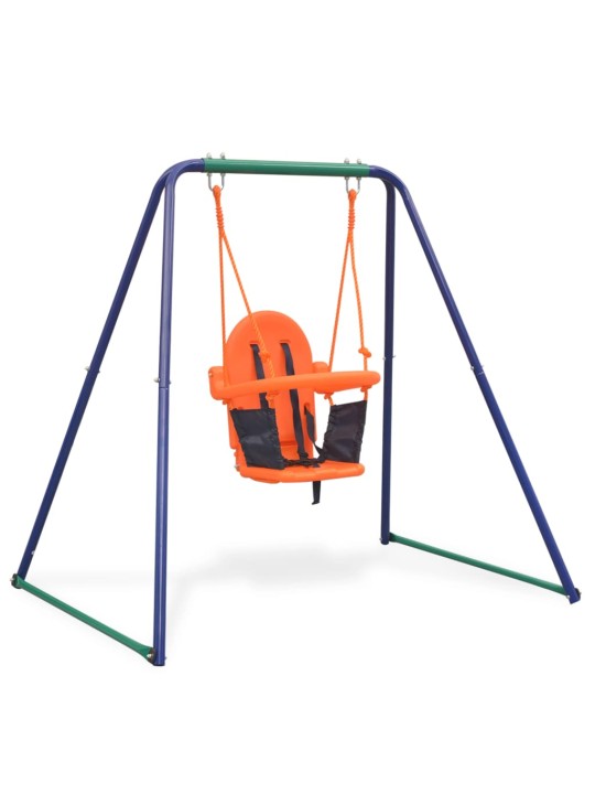 Houpačka pro jedno dítě a houpačka pro batole 2 v 1 oranžová