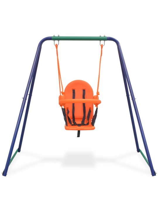 Houpačka pro jedno dítě a houpačka pro batole 2 v 1 oranžová