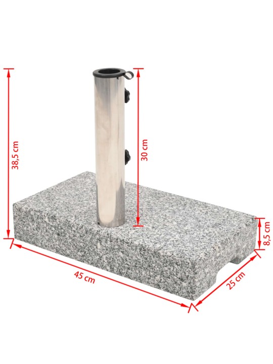 Stojan na slunečník, žulový hranatý, 25 kg