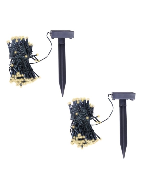 LED solární světelné řetězy 2 ks teplé bílé světlo
