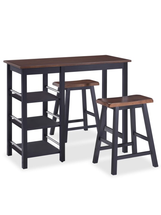 Barový set 3 ks MDF černý