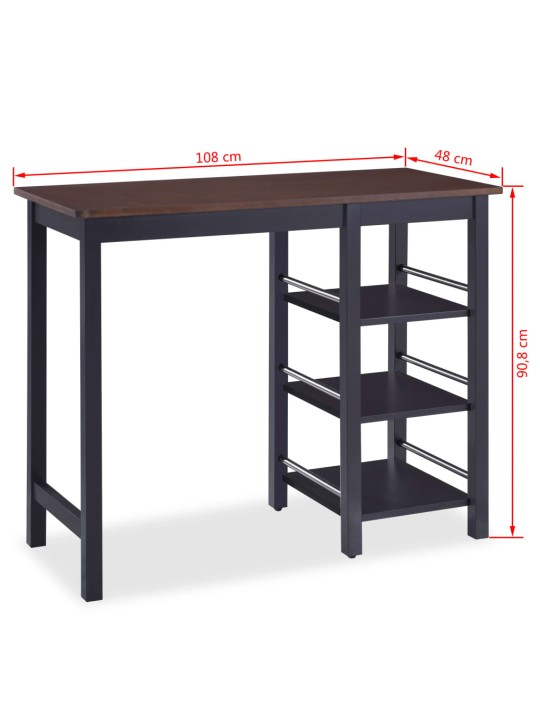 Barový set 3 ks MDF černý