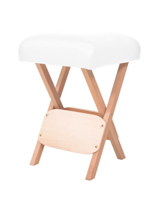 Skládací masážní stolička s 12 cm silným sedákem bílá