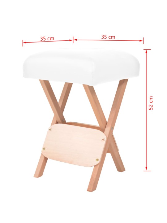 Skládací masážní stolička s 12 cm silným sedákem bílá