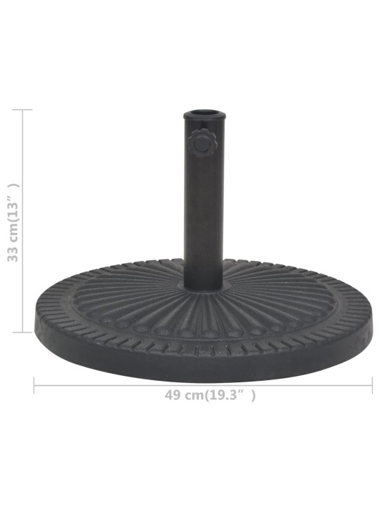 Stojan na slunečník, pryskyřice, kulatý černý 14 kg