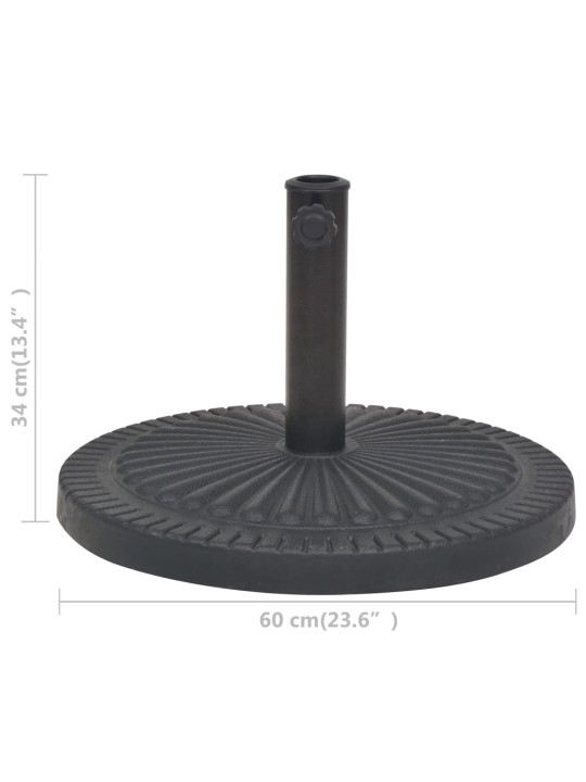 Stojan na slunečník, pryskyřice, kulatý černý 29 kg