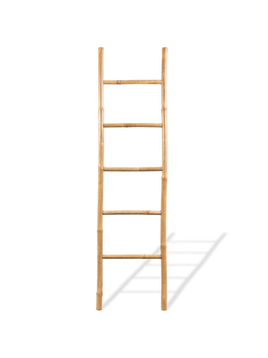 Žebřík na ručníky s 5 příčlemi, bambus, 150 cm