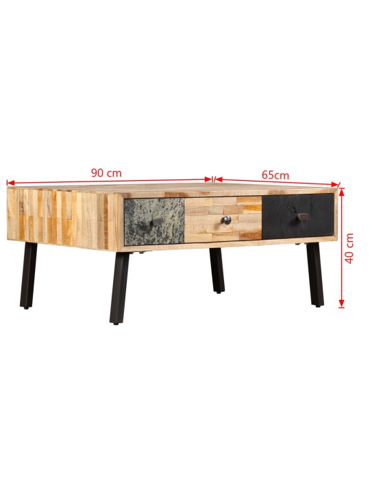 Konferenční stolek masivní recyklovaný teak 90 x 65 x 40 cm