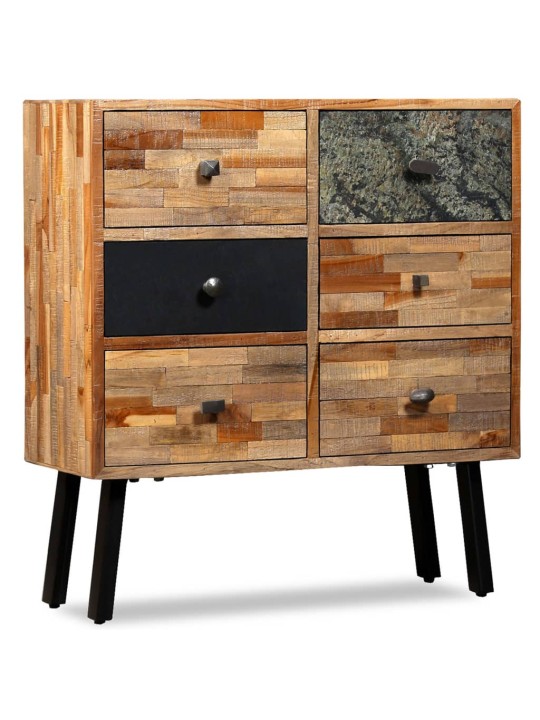 Boční skříňka s 6 zásuvkami recyklovaný teak 70 x 30 x 76 cm