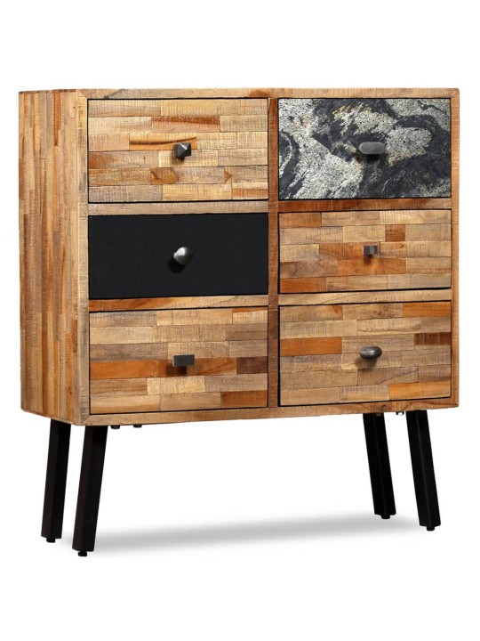 Boční skříňka s 6 zásuvkami recyklovaný teak 70 x 30 x 76 cm
