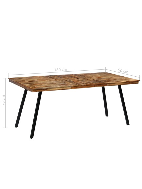 Jídelní stůl z recyklovaného teaku a oceli 180 x 90 x 76 cm