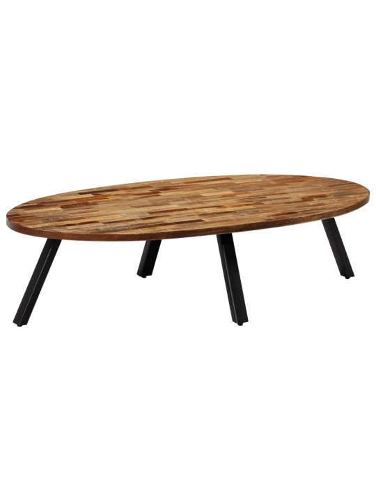 Konferenční stolek masivní recyklovaný teak oválný 120x60x30 cm