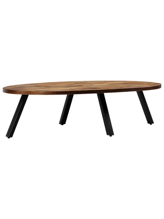 Konferenční stolek masivní recyklovaný teak oválný 120x60x30 cm