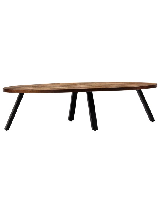 Konferenční stolek masivní recyklovaný teak oválný 120x60x30 cm