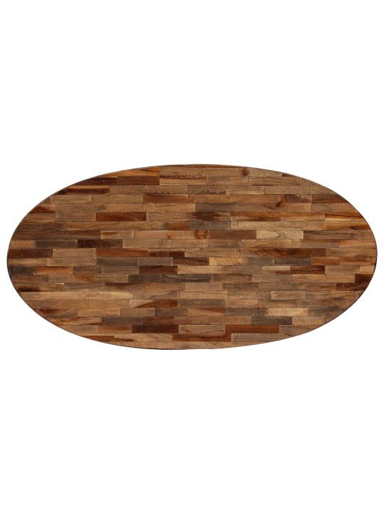Konferenční stolek masivní recyklovaný teak oválný 120x60x30 cm