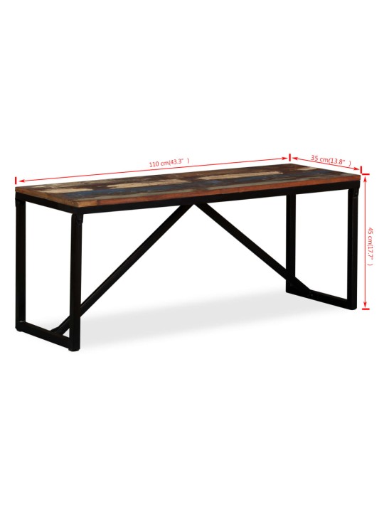 Lavice masivní recyklované dřevo 110 x 35 x 45 cm