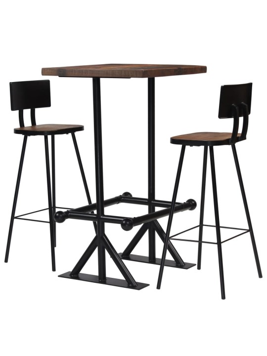 3dílný barový set masivní recyklované dřevo