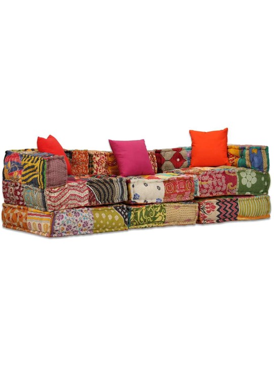 3místný modulární pouf patchwork textil