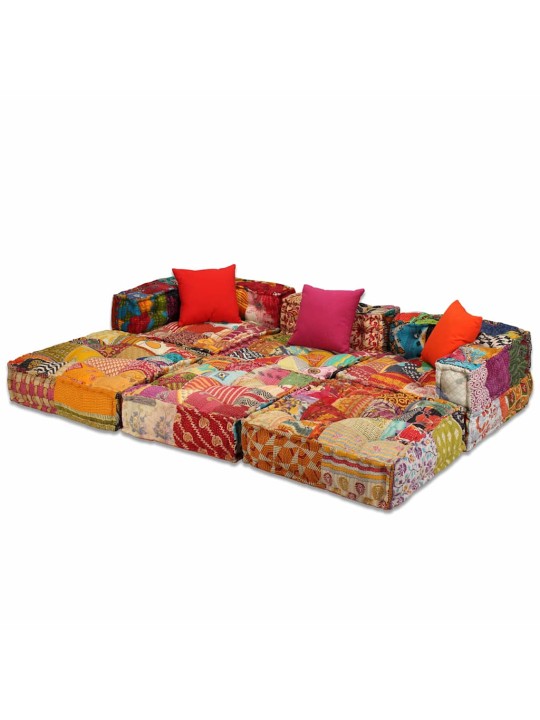3místný modulární pouf patchwork textil
