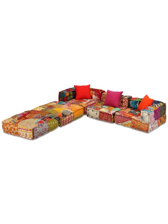 3místný modulární pouf patchwork textil