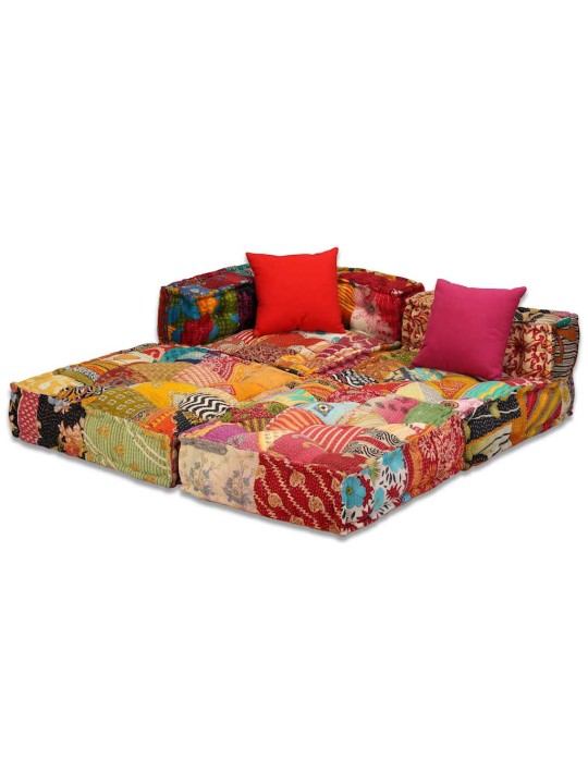 3místný modulární pouf patchwork textil