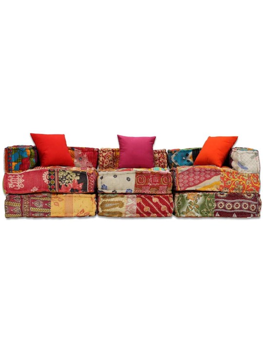3místný modulární pouf patchwork textil