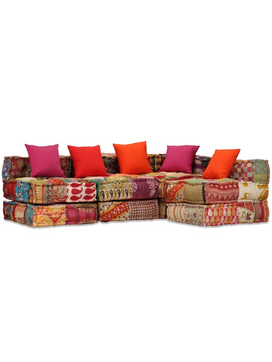 4místný modulární pouf patchwork textil