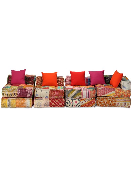 4místný modulární pouf patchwork textil