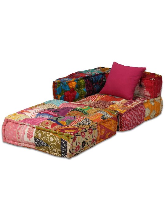 4místný modulární pouf patchwork textil