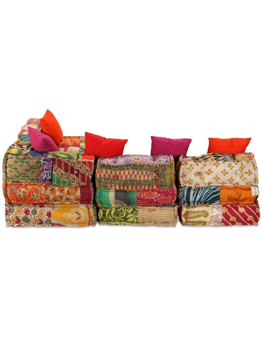 4místný modulární pouf patchwork textil