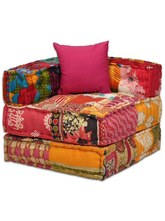 4místný modulární pouf patchwork textil