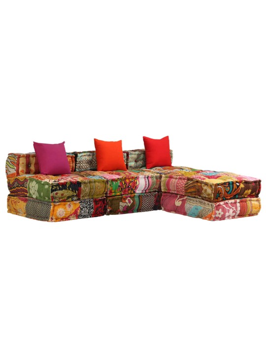 3místný modulární pouf patchwork textil