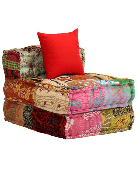 3místný modulární pouf patchwork textil