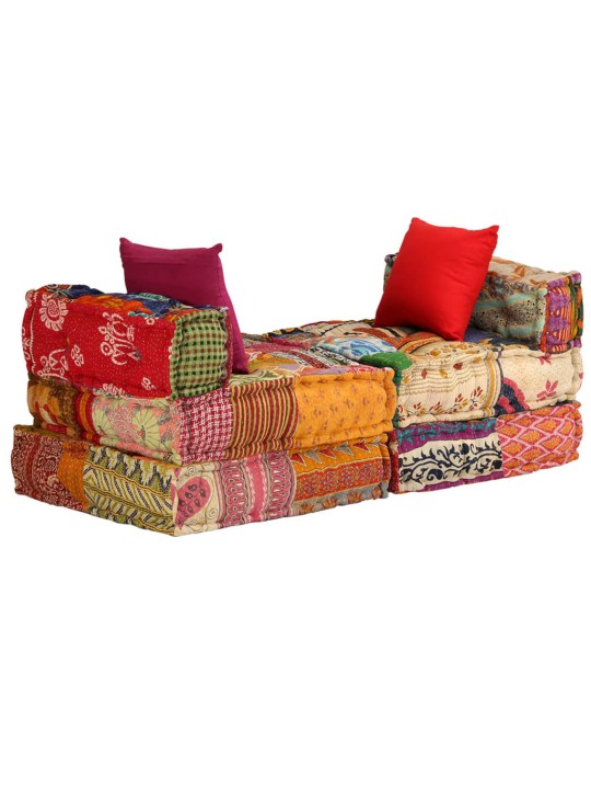 3místný modulární pouf patchwork textil