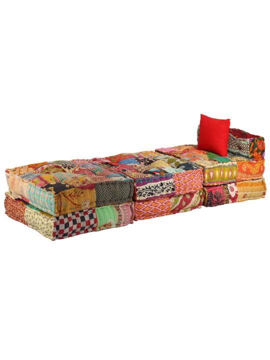 3místný modulární pouf patchwork textil