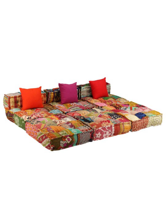 3místný modulární pouf patchwork textil