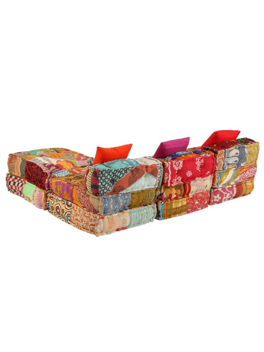 3místný modulární pouf patchwork textil