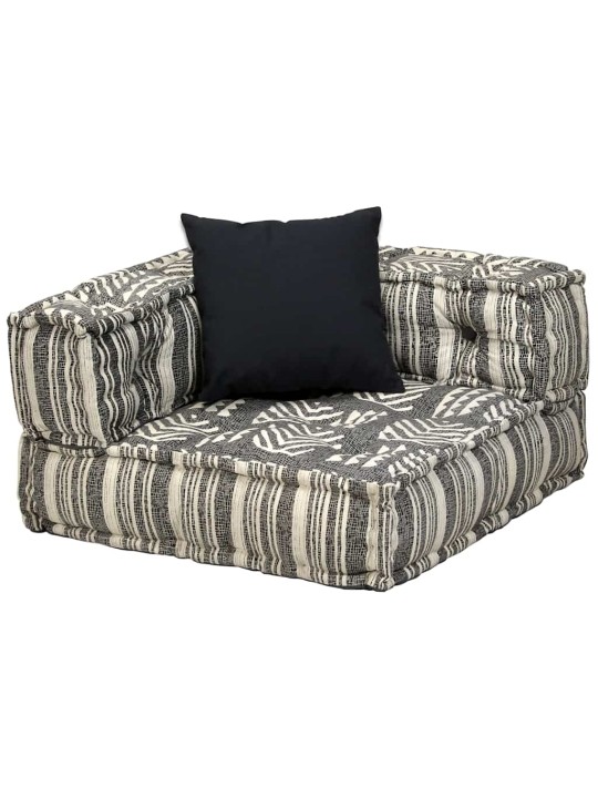 2místný modulární pouf šedý pruhovaný textil