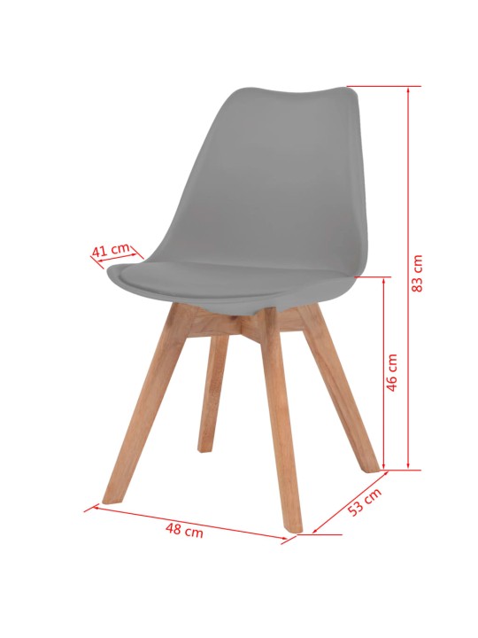 Jídelní židle 6 ks šedé plast