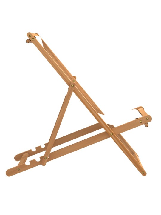 Kempingová židle teak 56 x 105 x 96 cm krémová