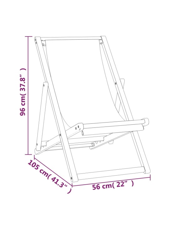 Kempingová židle teak 56 x 105 x 96 cm krémová
