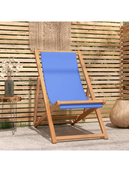 Kempingová židle teak 56 x 105 x 96 cm modrá