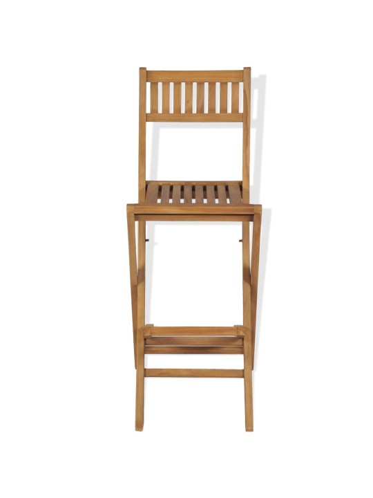 3dílný bistro set se skládacími židlemi masivní teakové dřevo