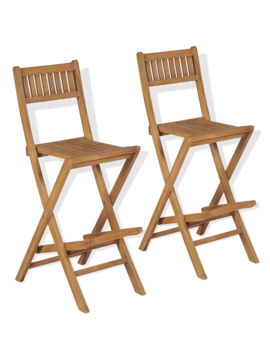 Skládací zahradní barové stoličky 2 ks masivní teak