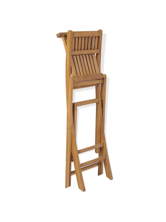 Skládací zahradní barové stoličky 2 ks masivní teak