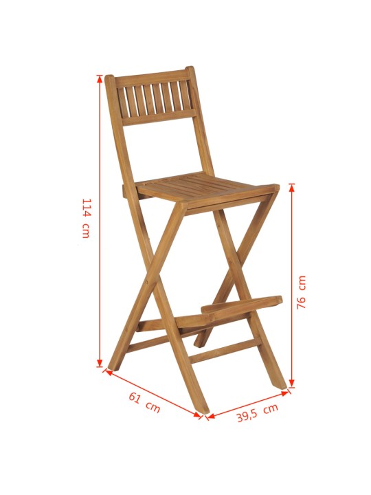 Skládací zahradní barové stoličky 2 ks masivní teak