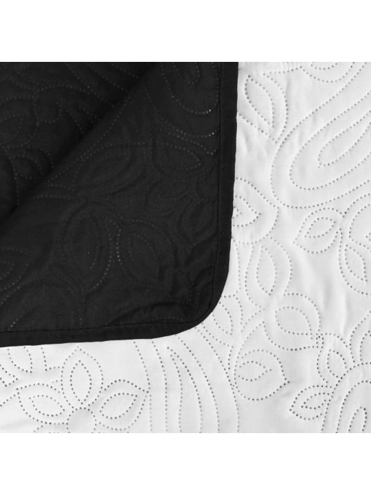 Oboustranný prošívaný přehoz na postel 170x210 cm černo-bílý