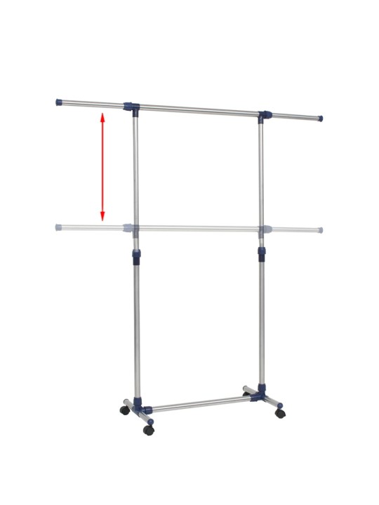 Nastavitelný stojan na šaty nerezová ocel 165x44x150cm stříbrný