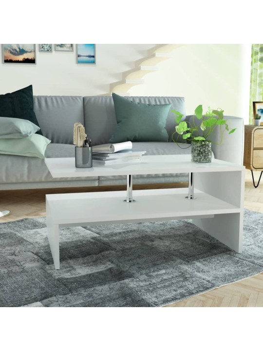 Konferenční stolek kompozitní dřevo 90 x 59 x 42 cm bílý